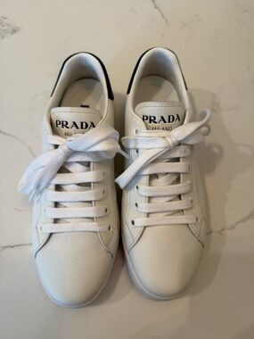 Prada womens white sneakers 6.5